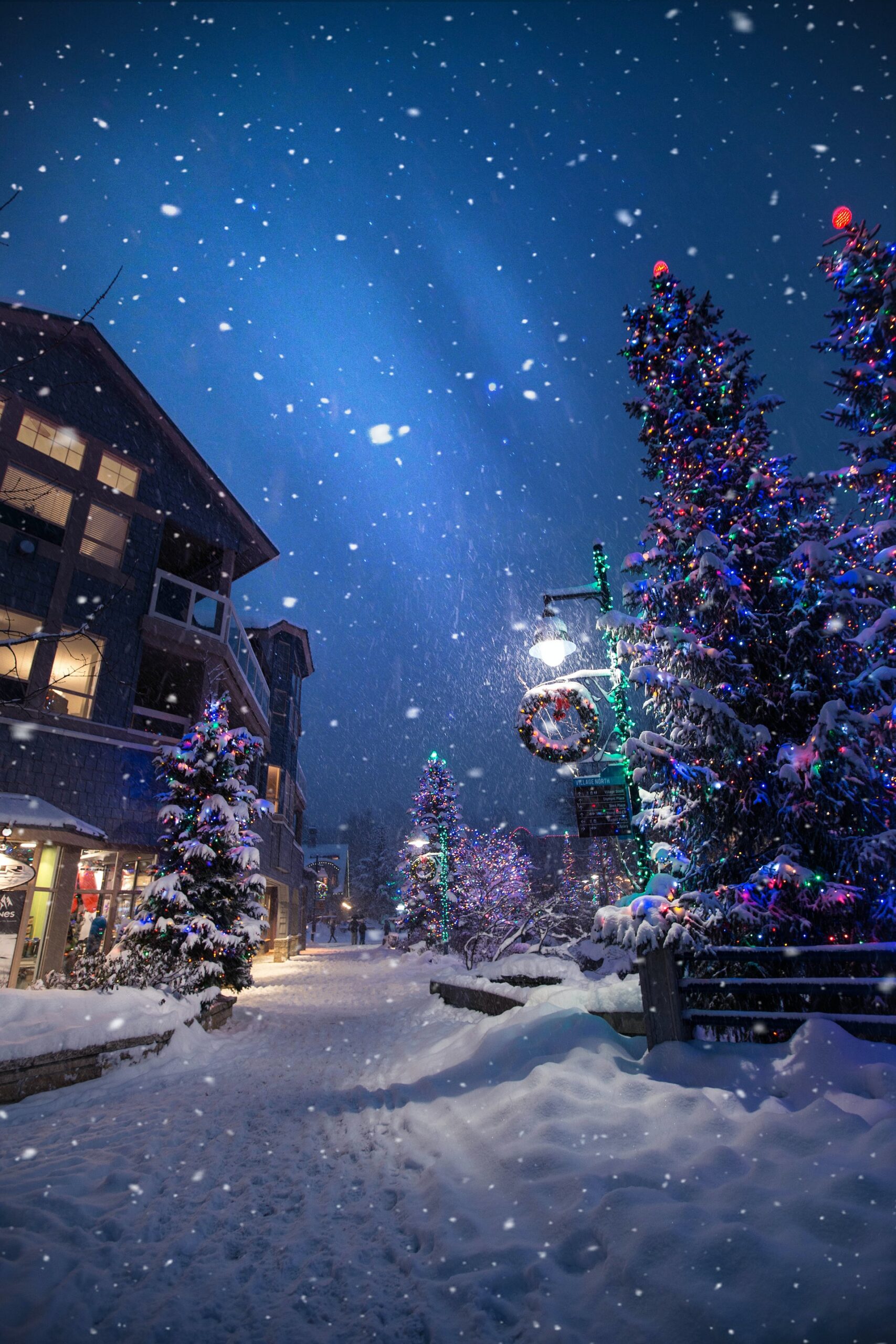 christmas activities snowy street